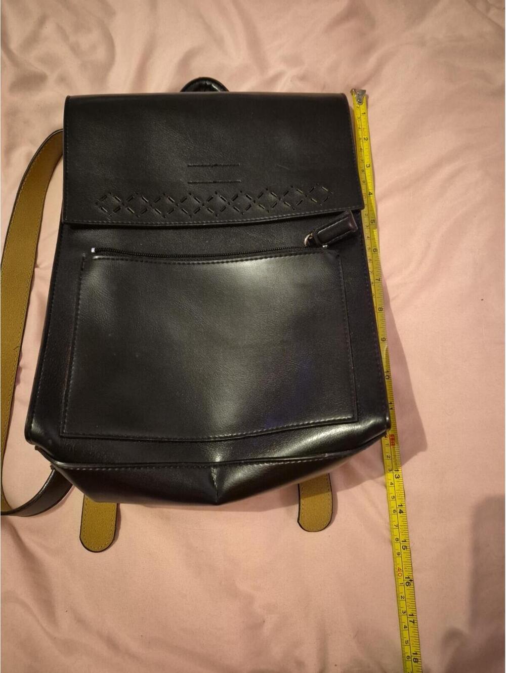 Mondani NY Soft Simulated Leather Backpack Purse Black
